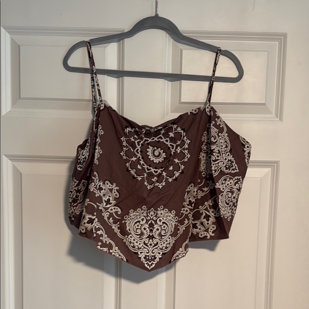 American Eagle Outfitters Brown and Cream Camisole